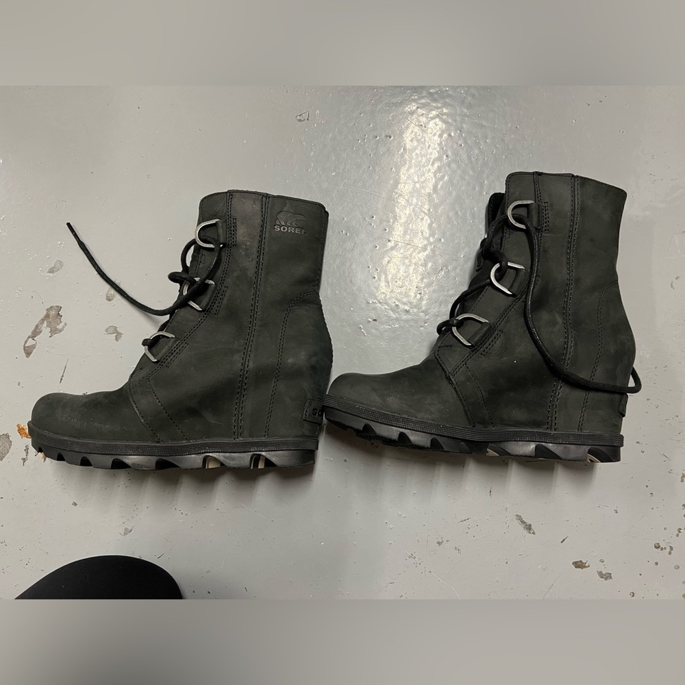 Black Joan Of Arctic SOREL wedge boots